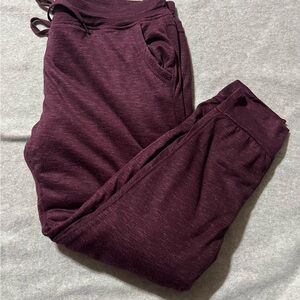 Plum Sherpa lined Jogger Pants